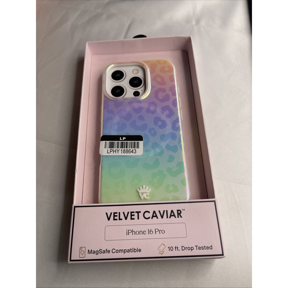 Velvet Caviar iPhone 16 Pro Case Rainbow Leopard MagSafe Compatible 10ft Drop